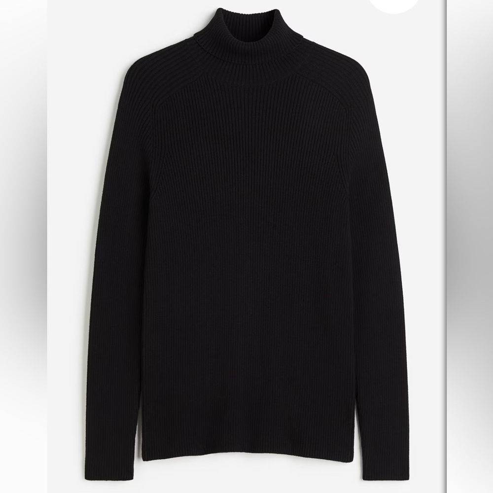 H&M Mens Knit Turtleneck Sweater, Muscle Fit - Size Large